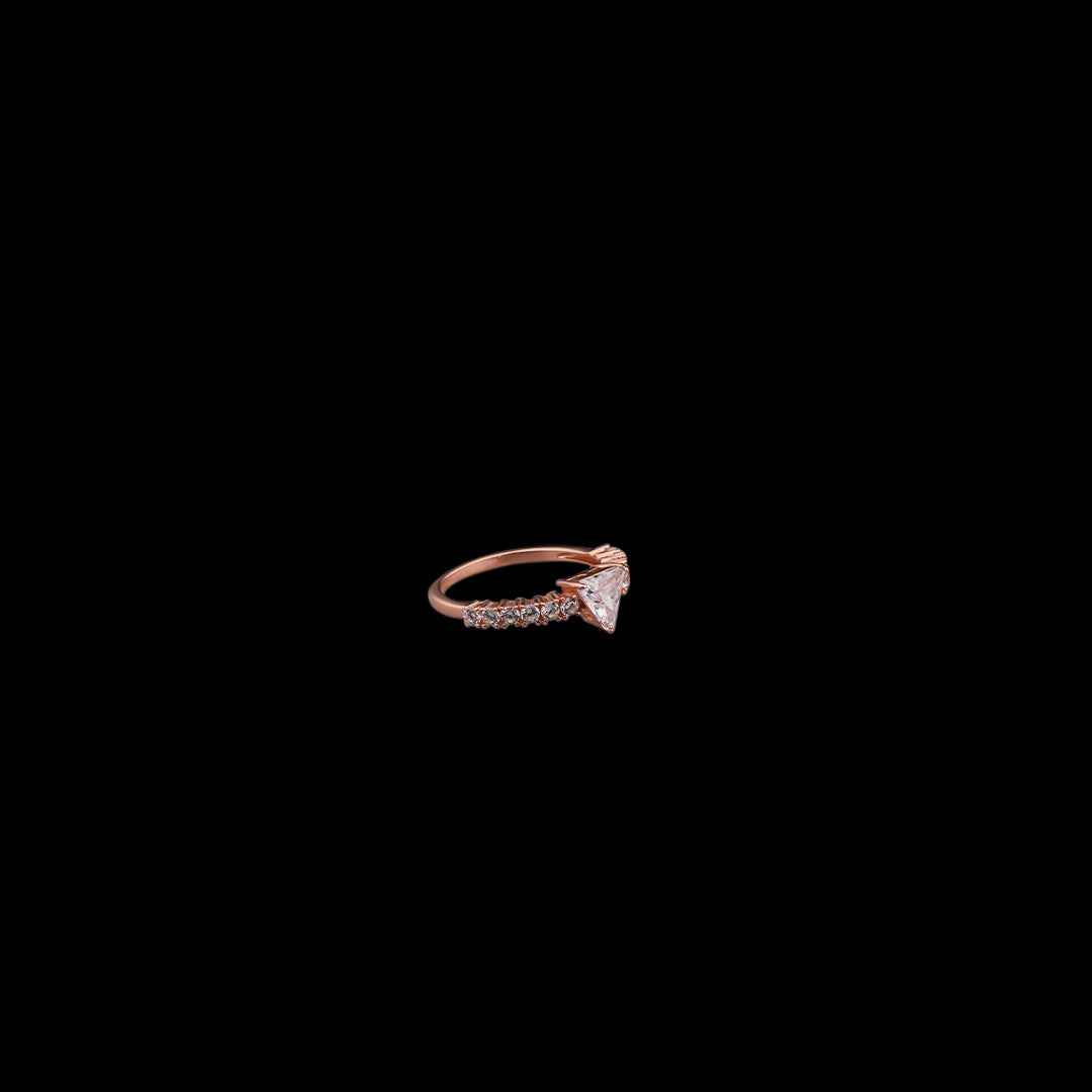 SILVER ROSE GOLD KINEL RING