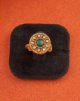 GREEN STONE KUNDAN RING