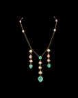 GREEN TRENDY DROPS PARTY NECKLACE