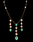 GREEN TRENDY DROPS PARTY NECKLACE
