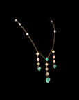 GREEN TRENDY DROPS PARTY NECKLACE