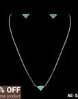 SILVER TRIANGLE ERA EARRINGS WITH NECK CHAIN