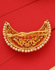HALF MOON PEARL HAIR BROOCH