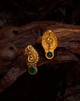 PEACOCK GREEN STONE EARRINGS
