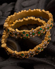 ANTIQUE FLOWER EMBELLISHED BANGLE