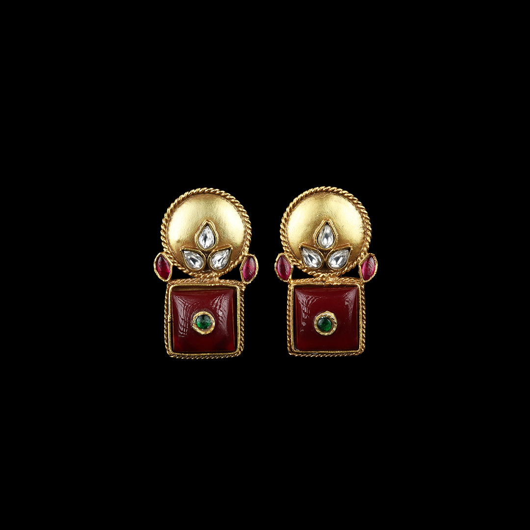 SILVER SPINEL STONE  EARRINGS