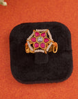 FLORAL KUNDAN PEARL RING