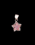 SILVER PINK FLORAL PENDANT