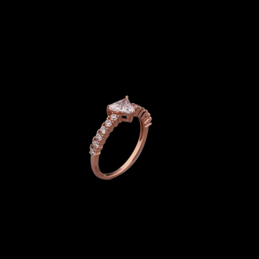 SILVER ROSE GOLD KINEL RING