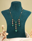 GREEN TRENDY DROPS PARTY NECKLACE