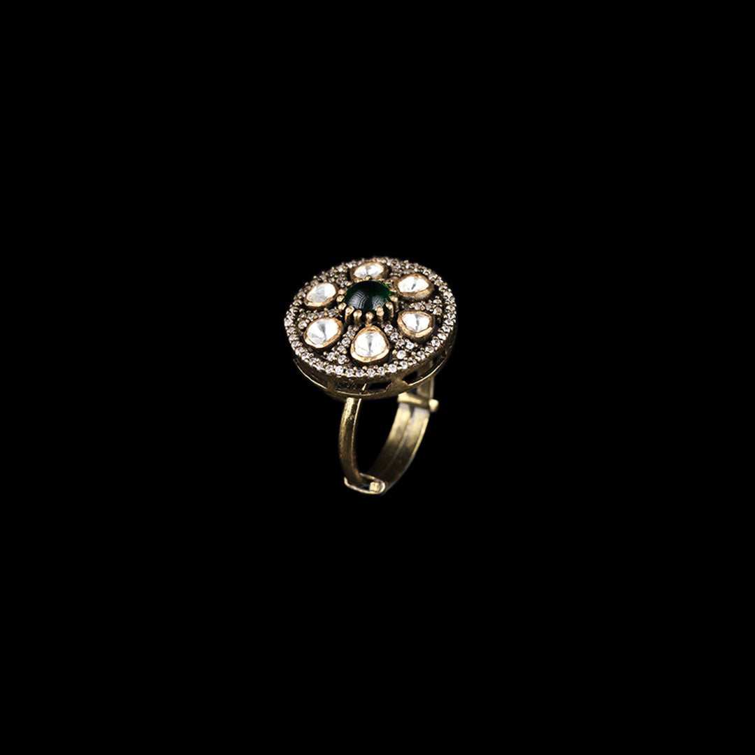 SILVER POLKI RING