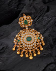 TEMPLE STYLE GREEN STONE PENDANT