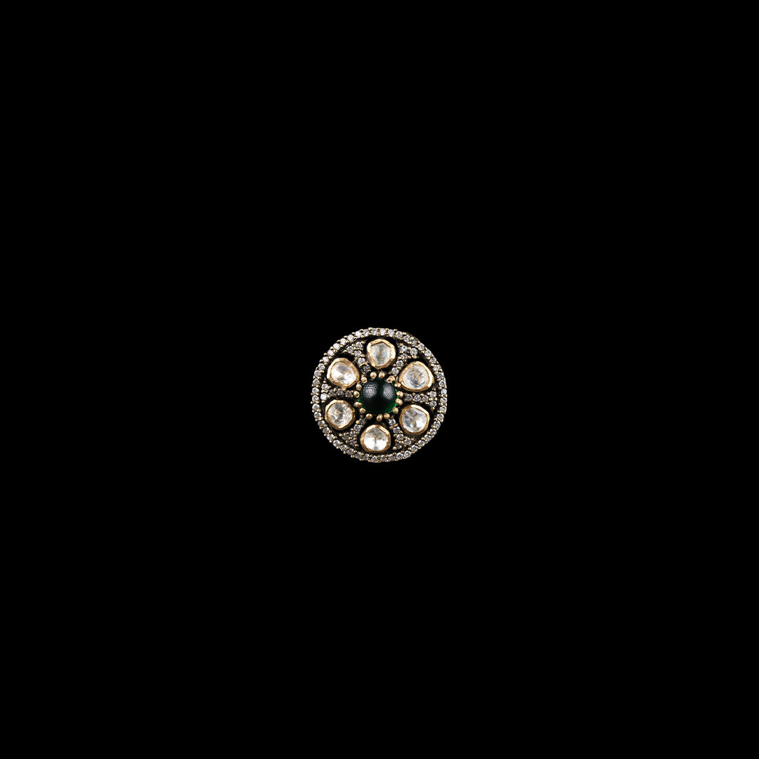 SILVER POLKI RING