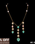 GREEN TRENDY DROPS PARTY NECKLACE