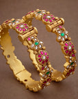 VINTAGE RUBY PETAL BANGLES