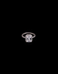SILVER WHITE STONE RING