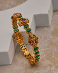 GREEN STONE TEMPLE BANGLES