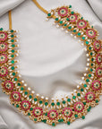 ROYAL EMERALD FLORAL BRIDAL NECKLACE