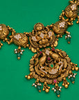 ANTIQUE LAKSHMI PEACOCK PENDANT NECKLACE