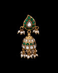 KUNDAN TEARDROP EMERALD JHUMKA