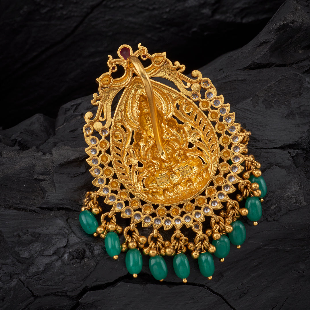 LAKSHMI PENDANT WITH GREEN DROPS