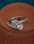 TWIN HEART SPARK RING