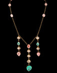 SILVER TRENDY DROPS PARTY NECKLACE