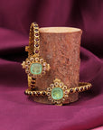 TRENDY GREEN STONE BANGLES