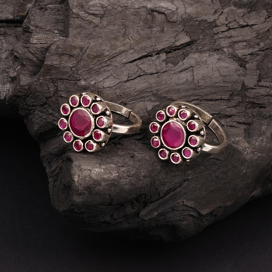 CRIMSON BLOOM TOE RING