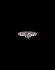 WHITE CUBIC CUT STONE SILVER RING
