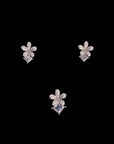 SILVER STONE PENDANT WITH EARRINGS