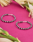 KIDS SILVER AND BLACK BEADS ANKLETS