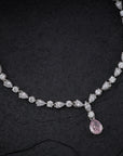 PINK PEAR CZ NECKLACE SET