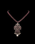 SILVER OXIDISED GANDABERUNDA SHORT NECKLACE