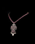 SILVER OXIDISED GANDABERUNDA SHORT NECKLACE