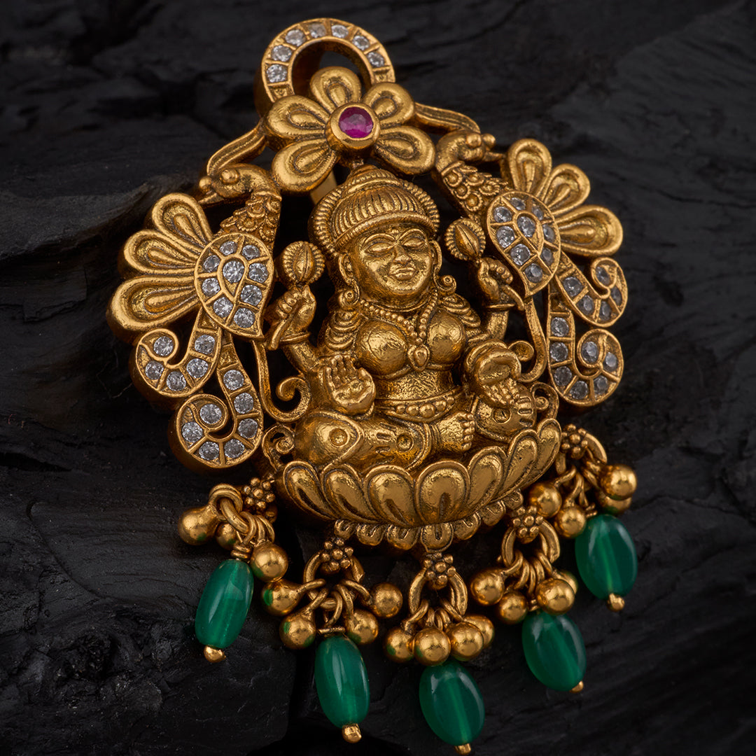 PEACOCK MOTIF LAKSHMI PENDANT