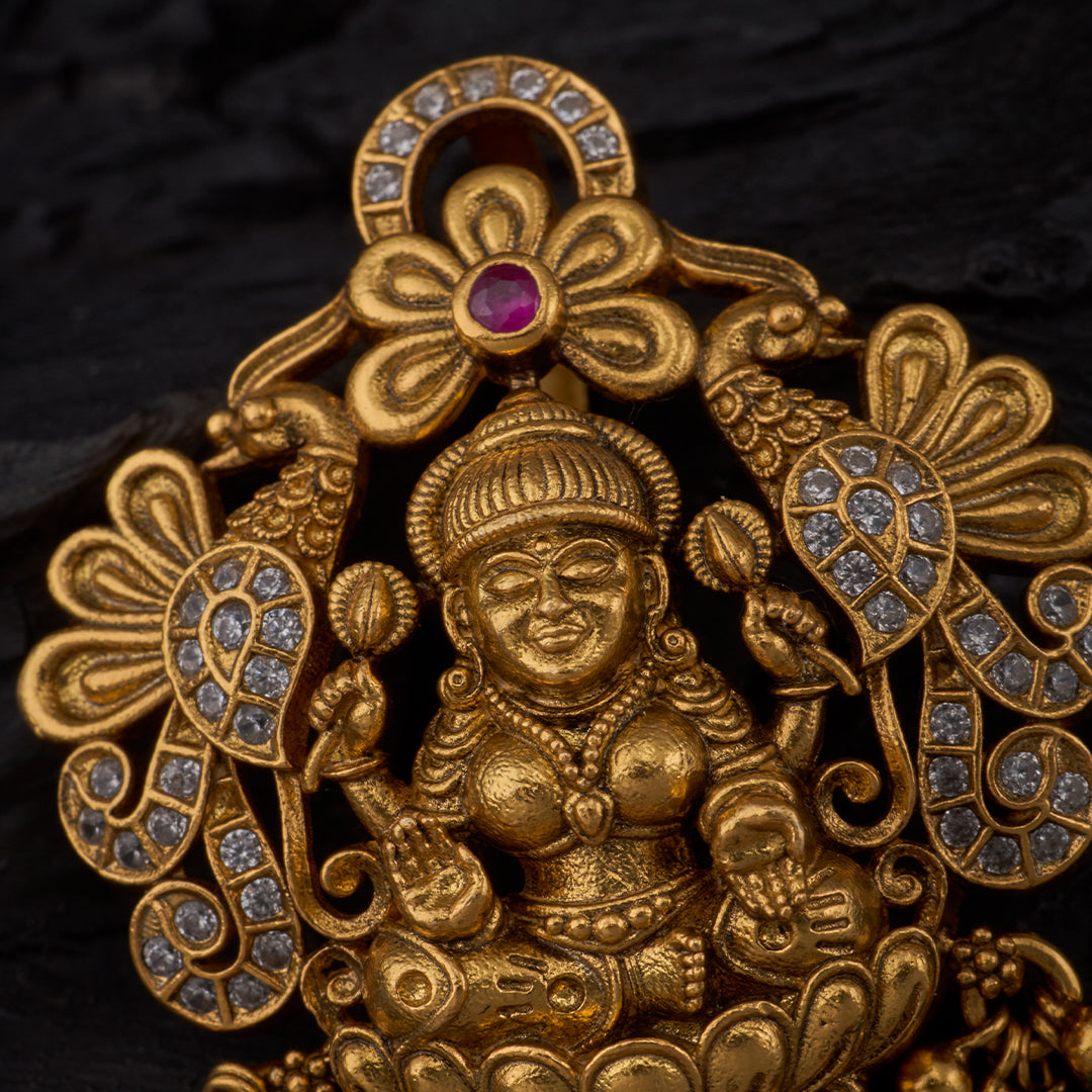 PEACOCK MOTIF LAKSHMI PENDANT