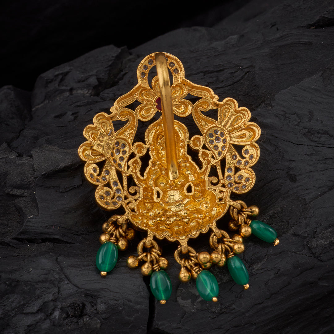 PEACOCK MOTIF LAKSHMI PENDANT