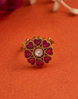 KUNDAN HEART RING