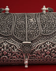 LUXURY OXIDISED SILVER CLUTCH