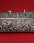 LUXURY OXIDISED SILVER CLUTCH