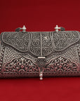 LUXURY OXIDISED SILVER CLUTCH