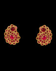 RED STONE VINTAGE EARRINGS