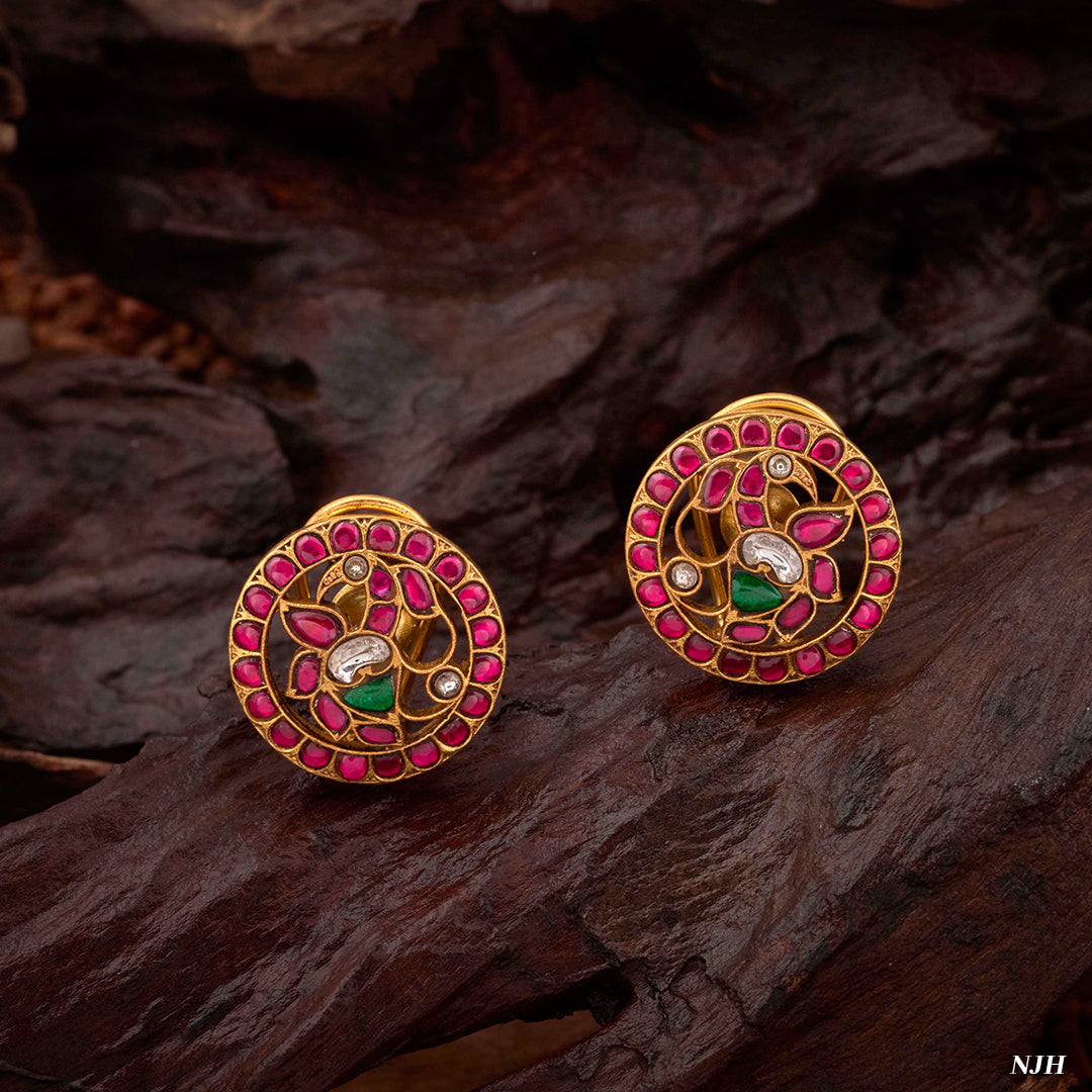 KUNDAN PEACOCK STUDS