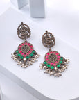 TEMPLE STYLE OXIDISED EARRINGS