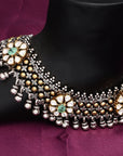 SILVER OXIDISED DUAL TONE ANKLETS