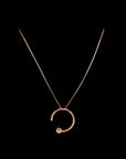 SILVER ROSE GOLD HALF MOON EARRINGS WITH NECK CHAIN