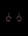SILVER ROSE GOLD HALF MOON EARRINGS WITH NECK CHAIN
