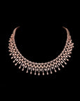 ROSE GOLD ZIRCON NECKLACE WITH EARRINGS.