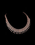 ROSE GOLD ZIRCON NECKLACE WITH EARRINGS.